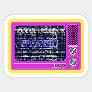 Retro Television Set with Static Sticker